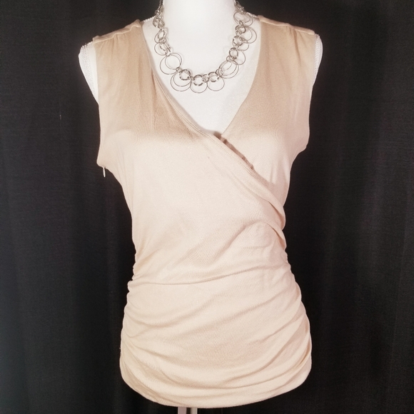 Classiques Entier Tops - Classiques Entier surplice beige sleeveless top. L